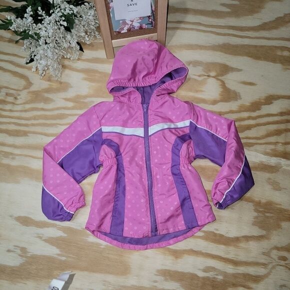 Girls Pink and Purple Lightweight Jacket - Picture 1 of 6